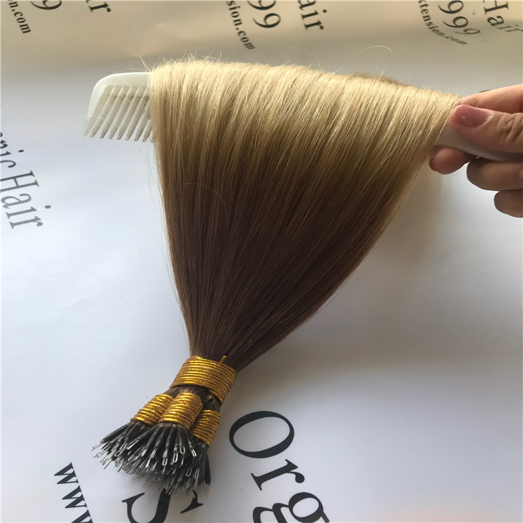 Top quality product Full cuticle hair extensions: balayage nano ring hair H56